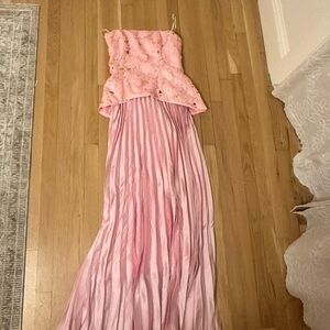 Justin Tong Cascade Pleated Gown